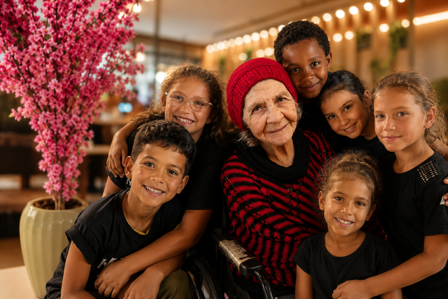Família multigeracional sorrindo